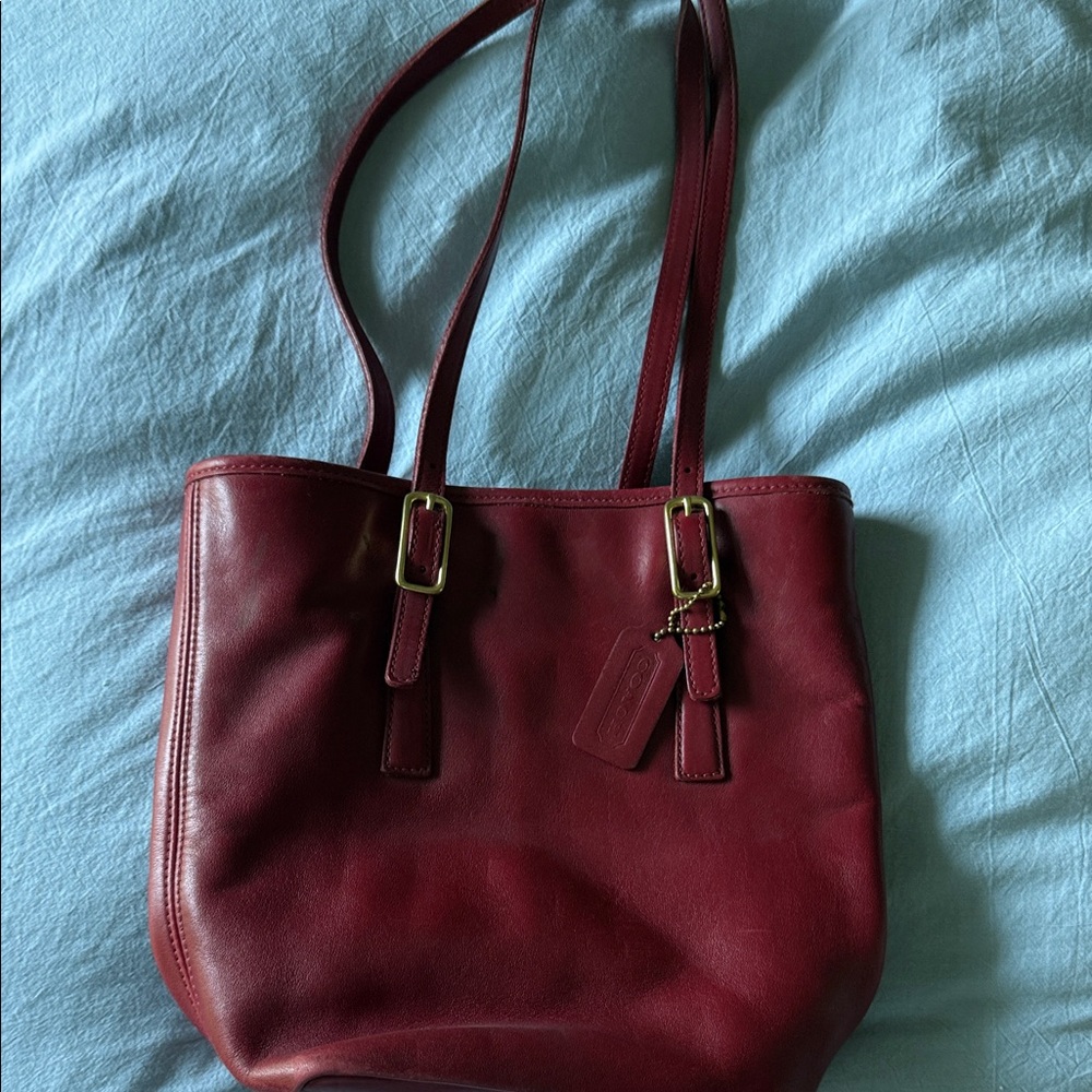 Coach Vintage Burgundy Leather Petite Shoulder Bag